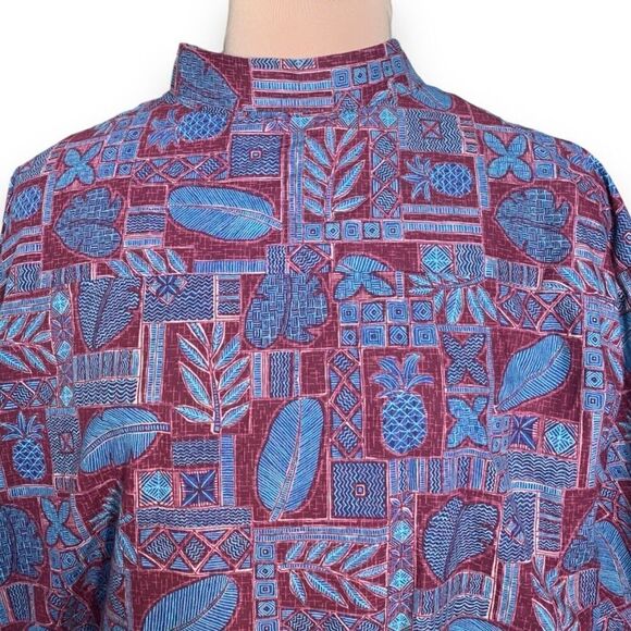 Tori Richard Shirt Hawaiian Printed Red Multicolored Tropical Palm Aloha XXL - Picture 4 of 9